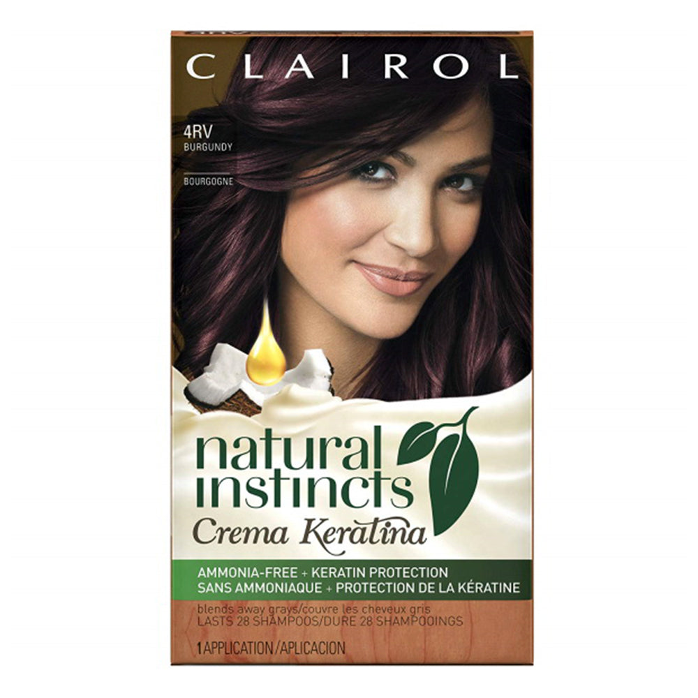 Clairol Natural Instincts Hair Color 4RV Dark Burgundy Ammonia Free 1Ea